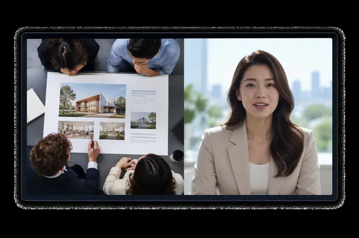 A document presented beside a video preview